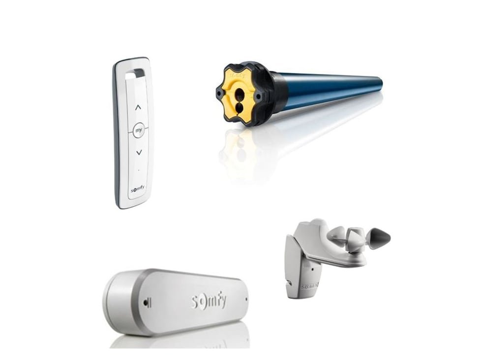 Mando Situo, motor tubular, sensor de sol y sensor de viento Somfy